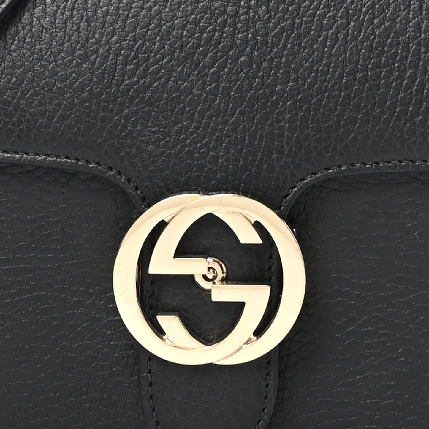 Dollar Calfskin Small Interlocking G Shoulder Bag Black