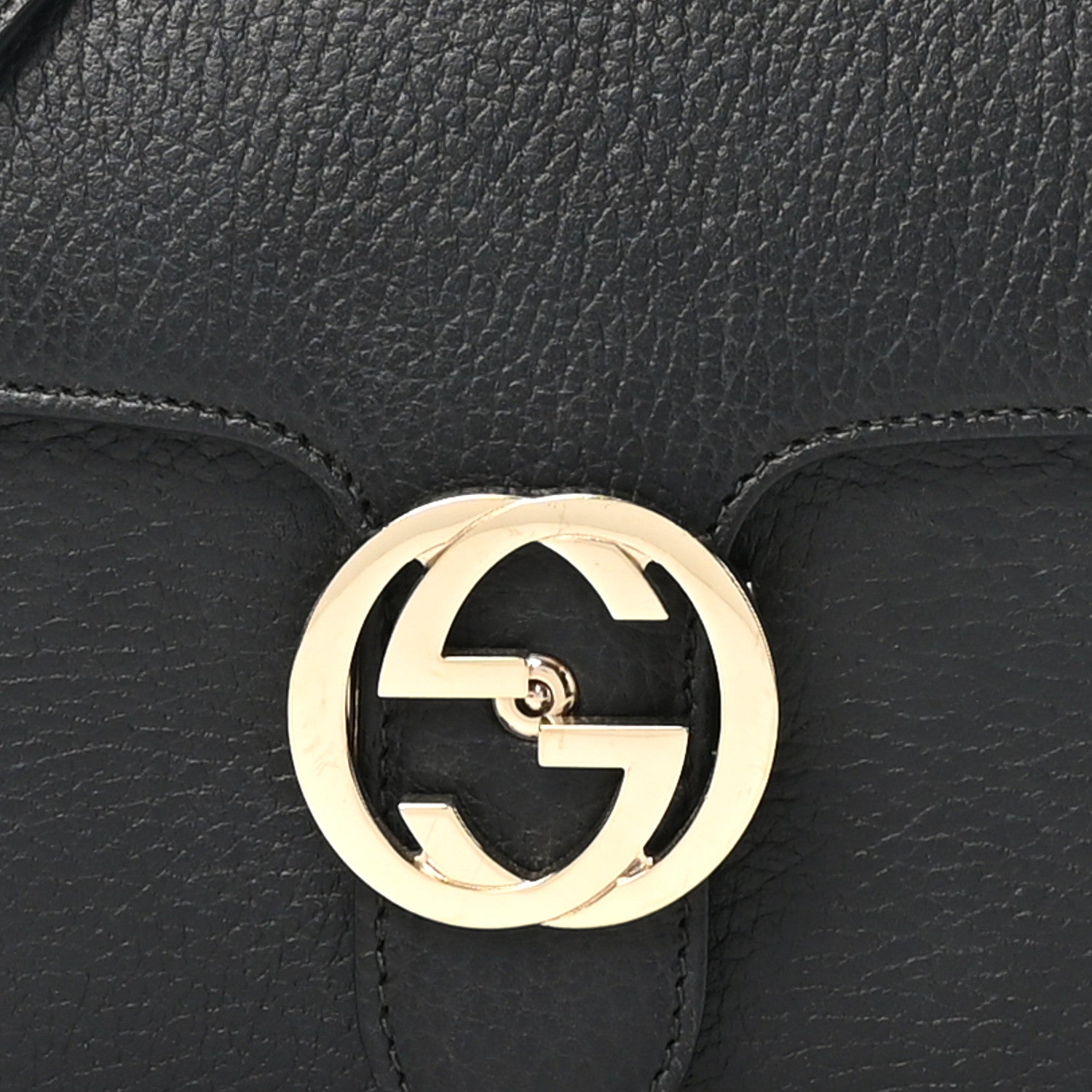 Gucci Dollar Calfskin Small Interlocking G Shoulder Bag Black 9 of 11