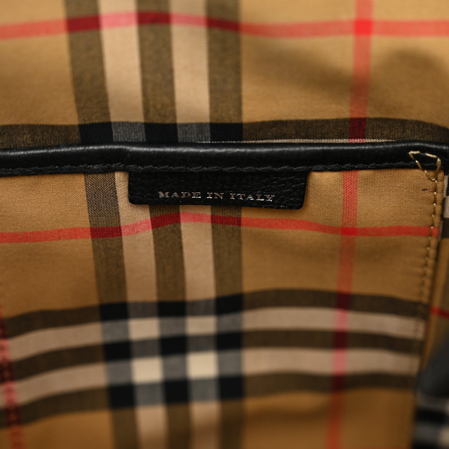 Derby Calfskin House Check Medium Banner Tote Black