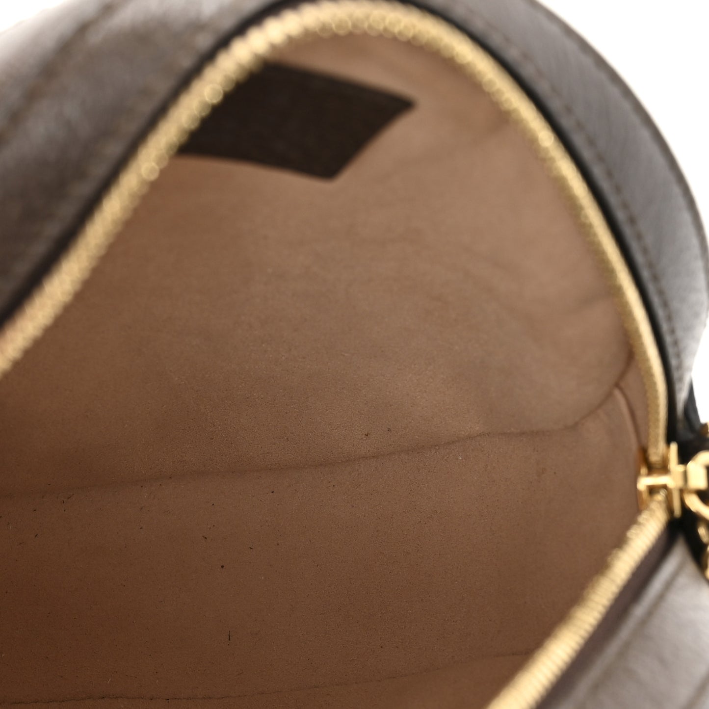GG Supreme Monogram Web Mini Ophidia Round Shoulder Bag Brown