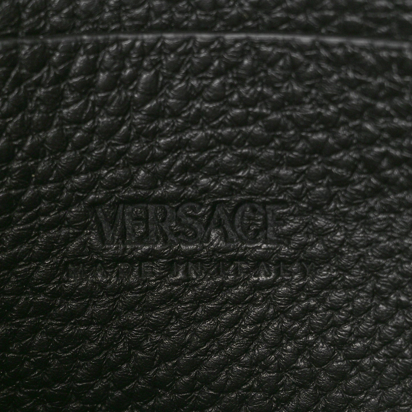 Grained Calfskin Small Medusa Messenger Bag Black