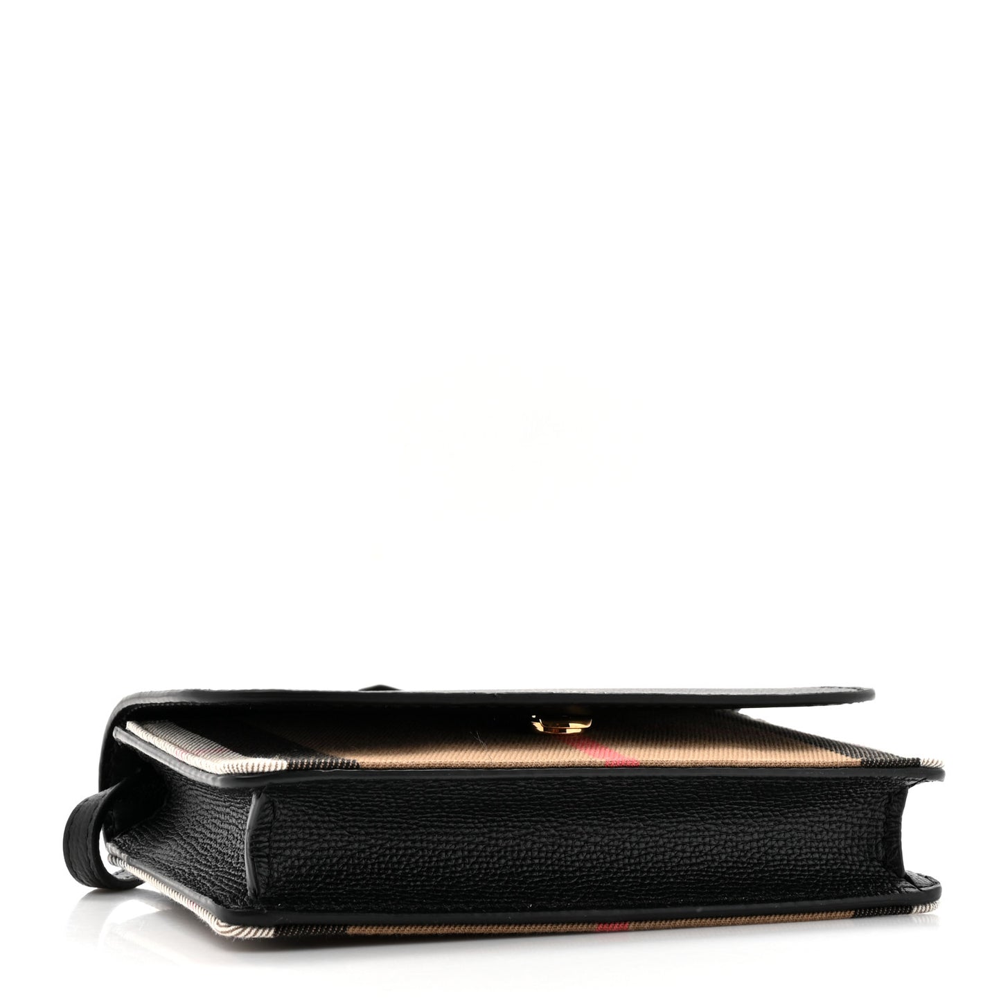 Derby Calfskin House Check Wallet On Chain Black