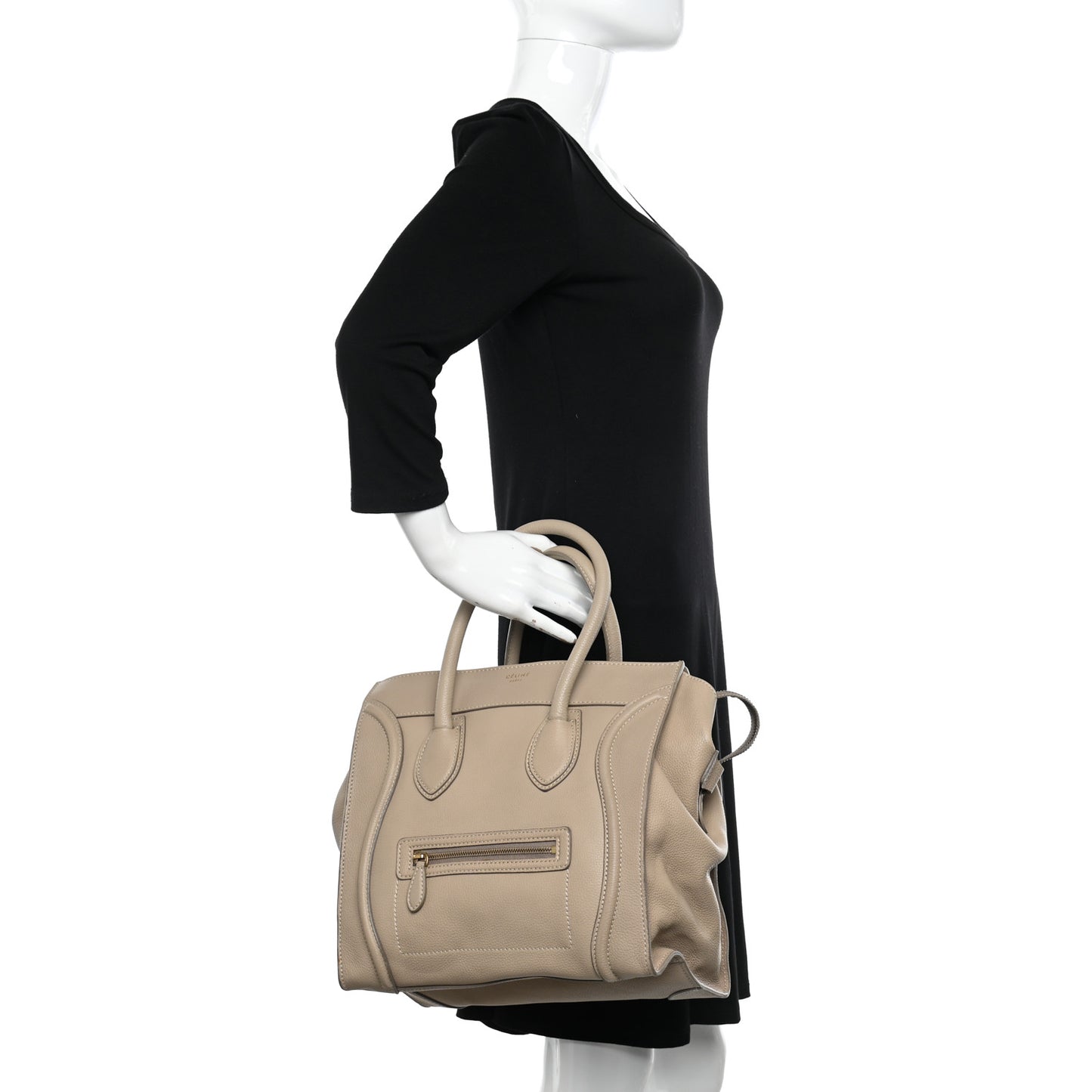 Drummed Calfskin Mini Luggage Dune