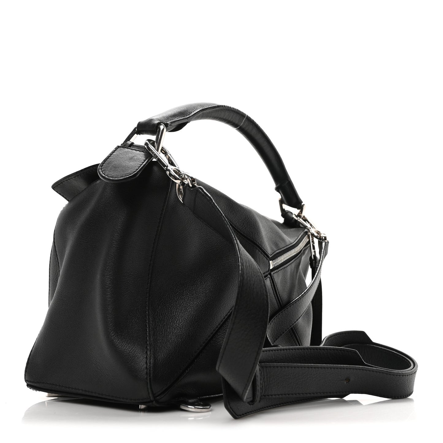 Calfskin Medium Puzzle Bag Black