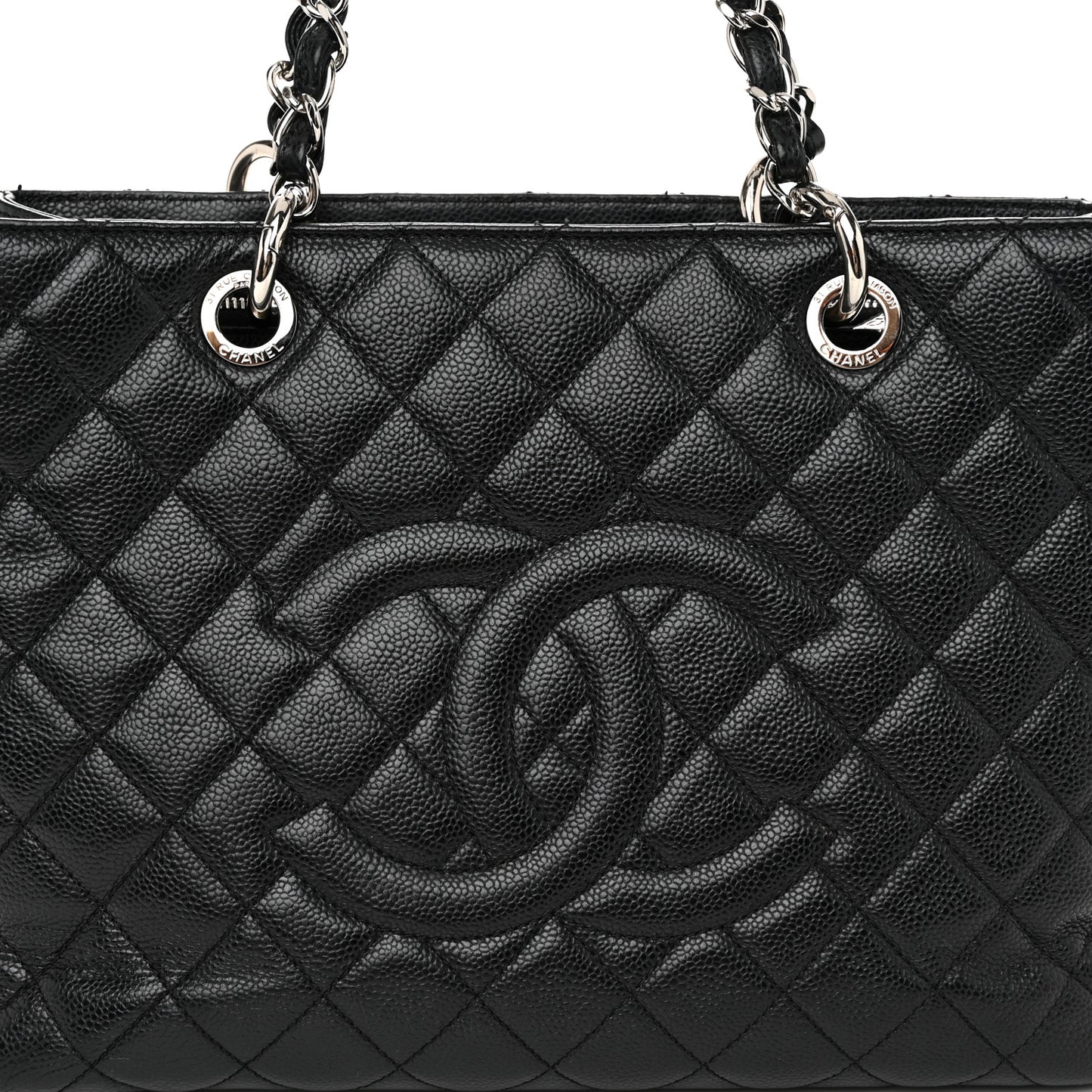 Caviar Quilted Grand Shopping Tote GST Black