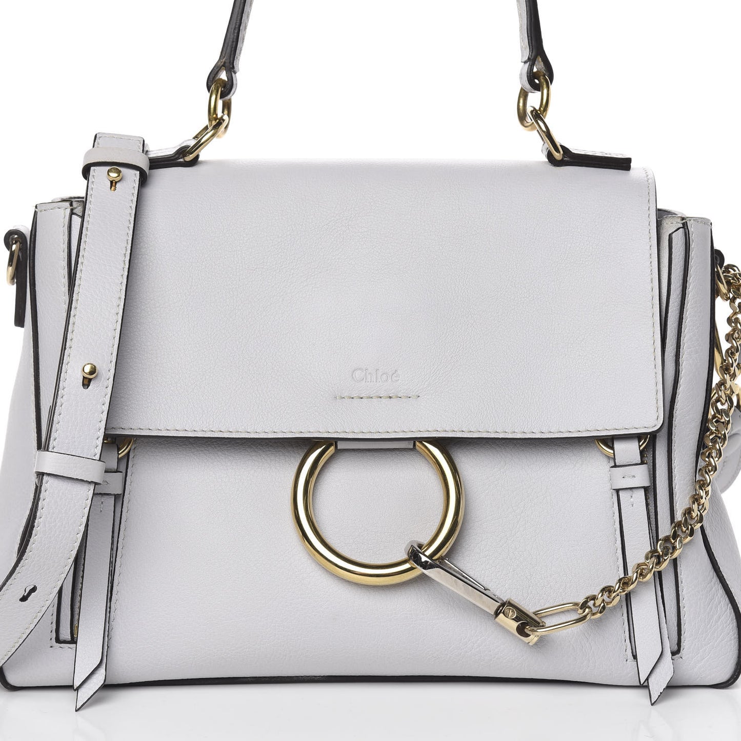 Calfskin Small Faye Day Shoulder Bag Light Cloud