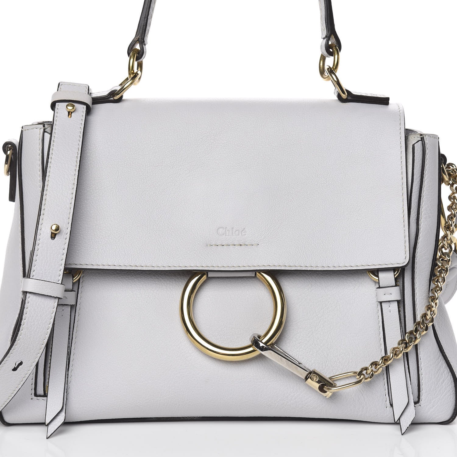 Chloe Calfskin Small Faye Day Shoulder Bag Light Cloud 8 of 10