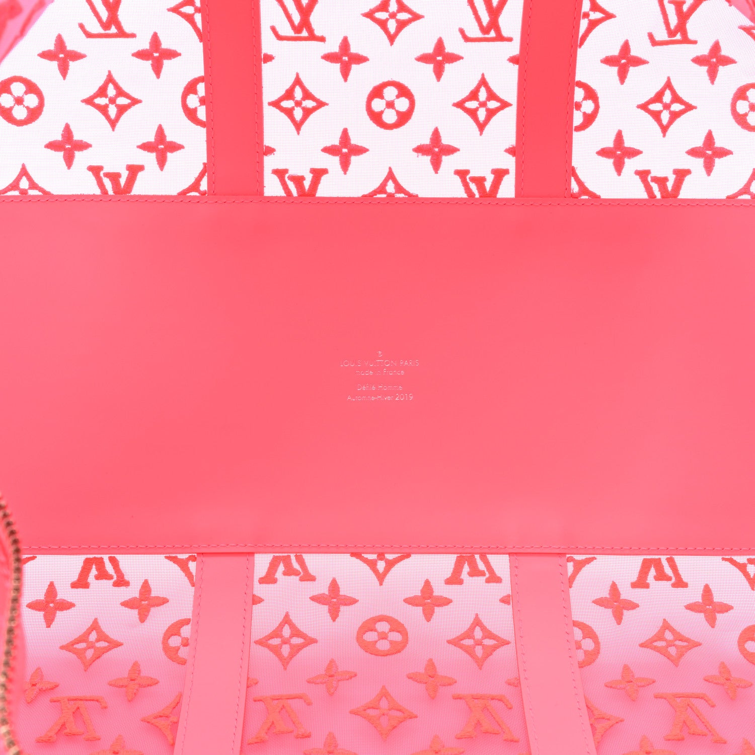 Louis Vuitton Monogram Fluo See Through Keepall Bandouliere 50 Rose 5 of 14