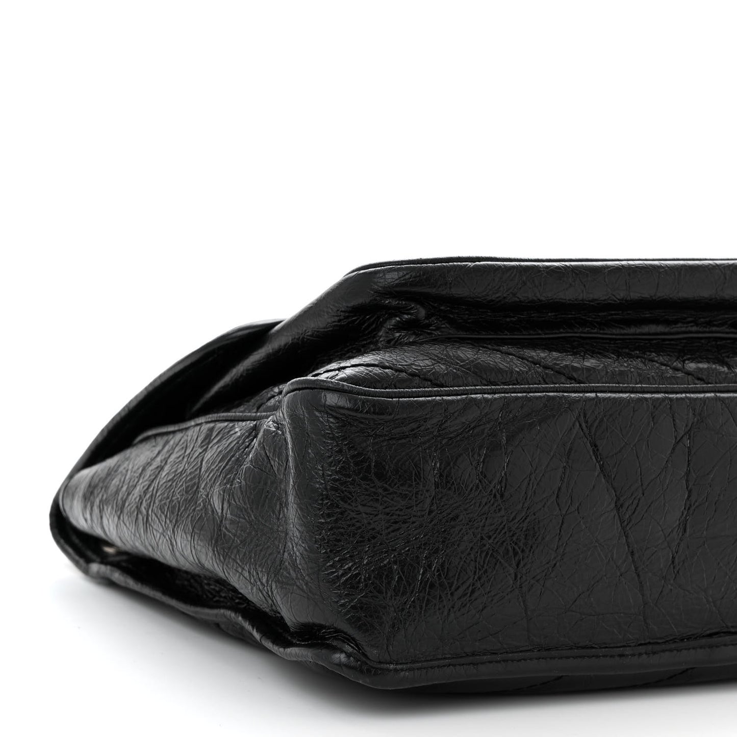 Crinkled Calfskin Matelasse Monogram Large Niki Chain Satchel Black