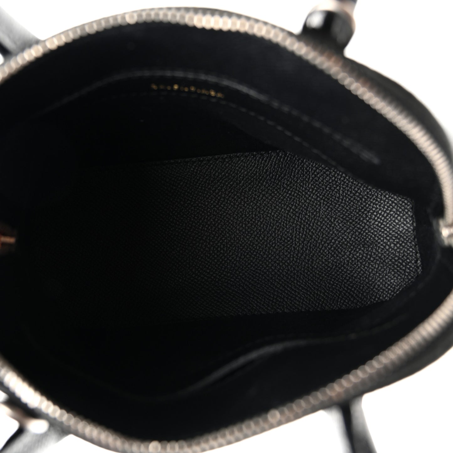 Signature Grained Calfskin Car Tag Print XXS Ville Top Handle Bag Black TBC