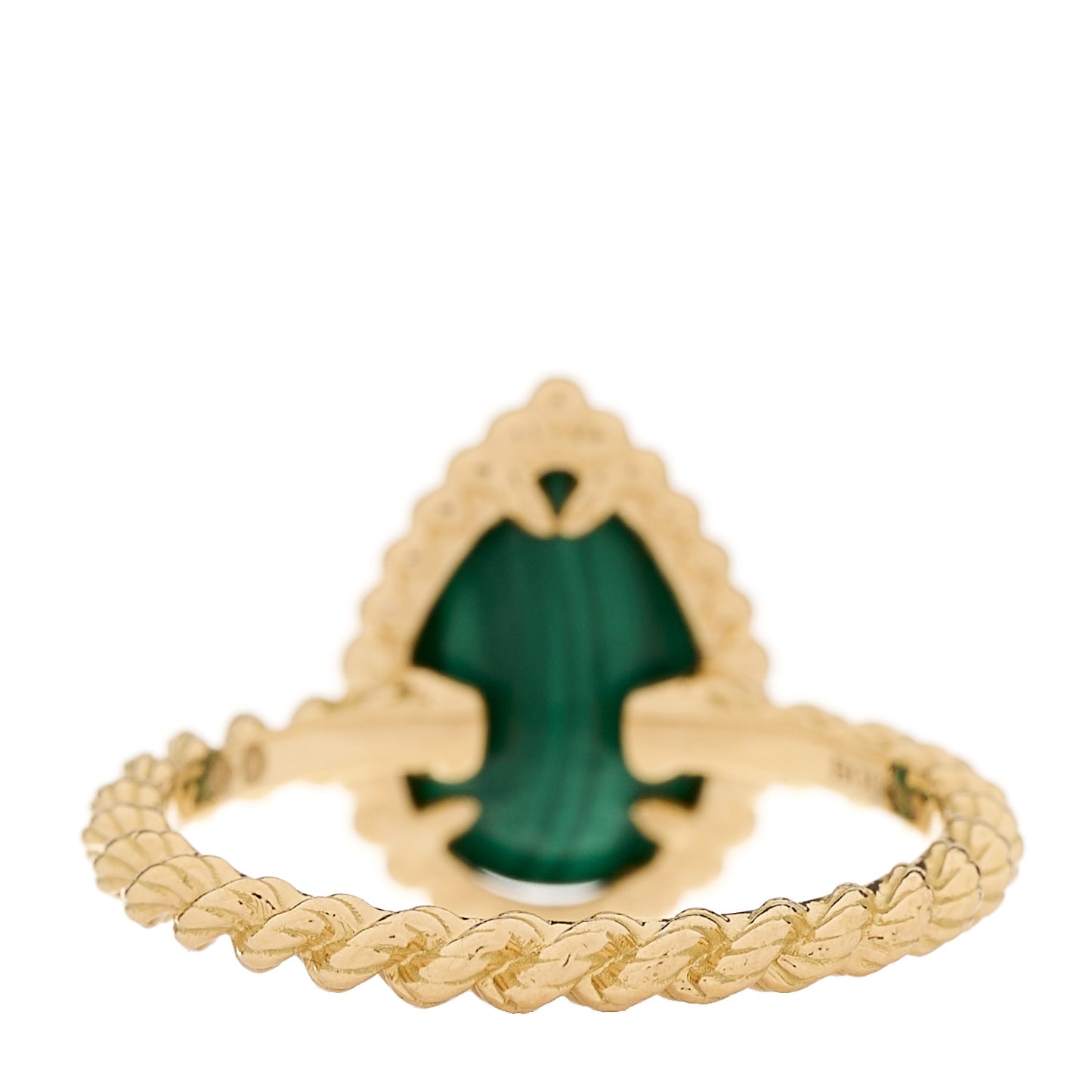 18K Yellow Gold Malachite Small Serpent Boheme Ring 50 5.25