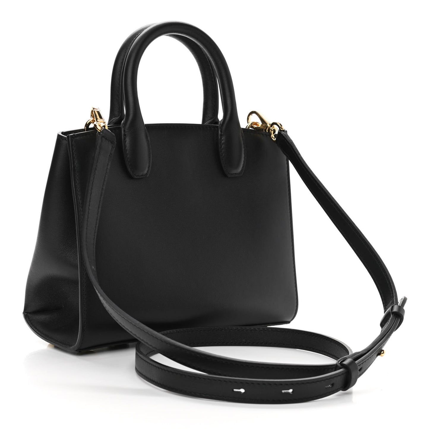 Calfskin Small The Studio Box Bag Black