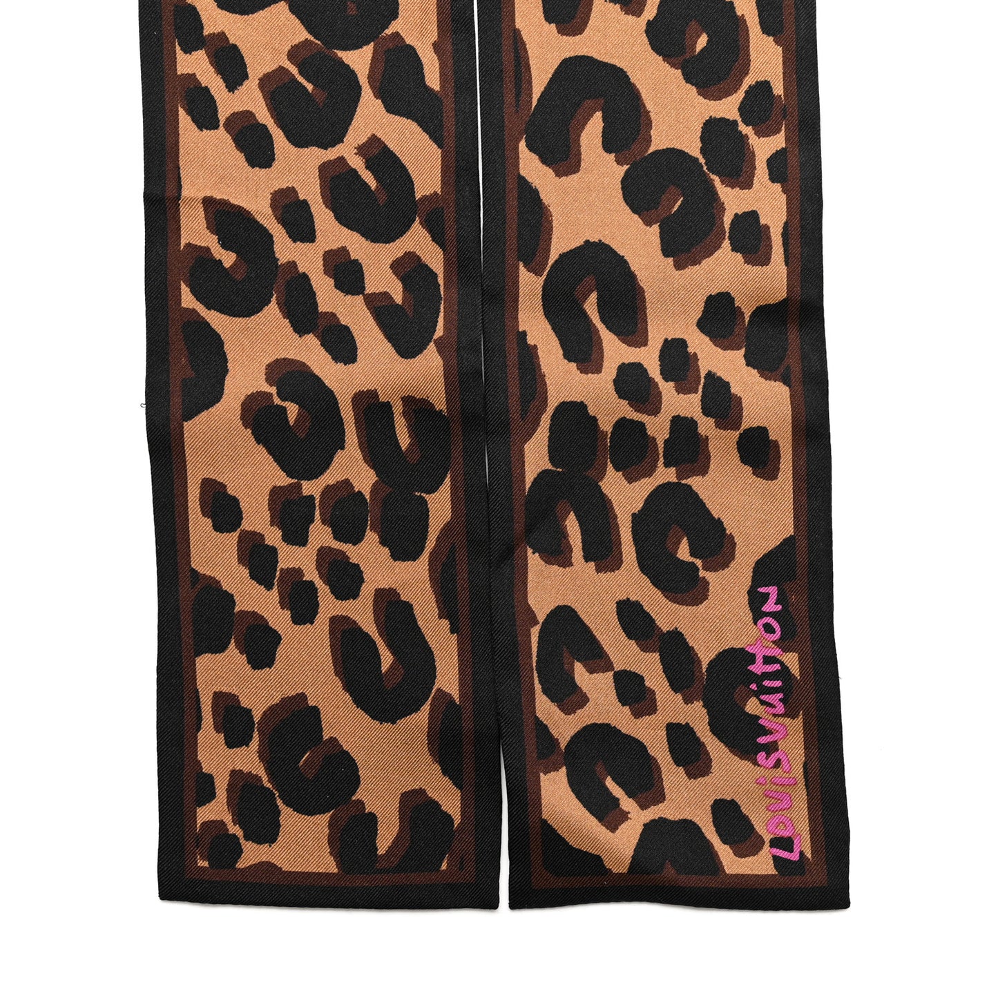 Silk Leopard Bandeau Scarf Marron