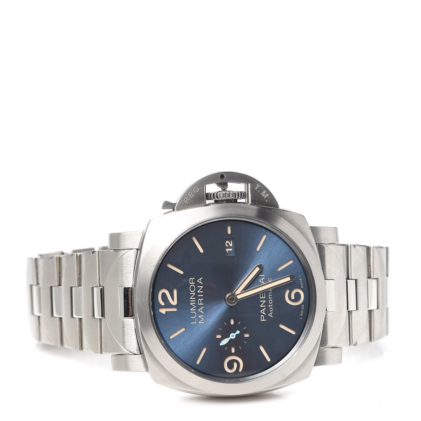 Stainless Steel 44mm Luminor Marina 3 Day Automatic Watch Blue PAM01058