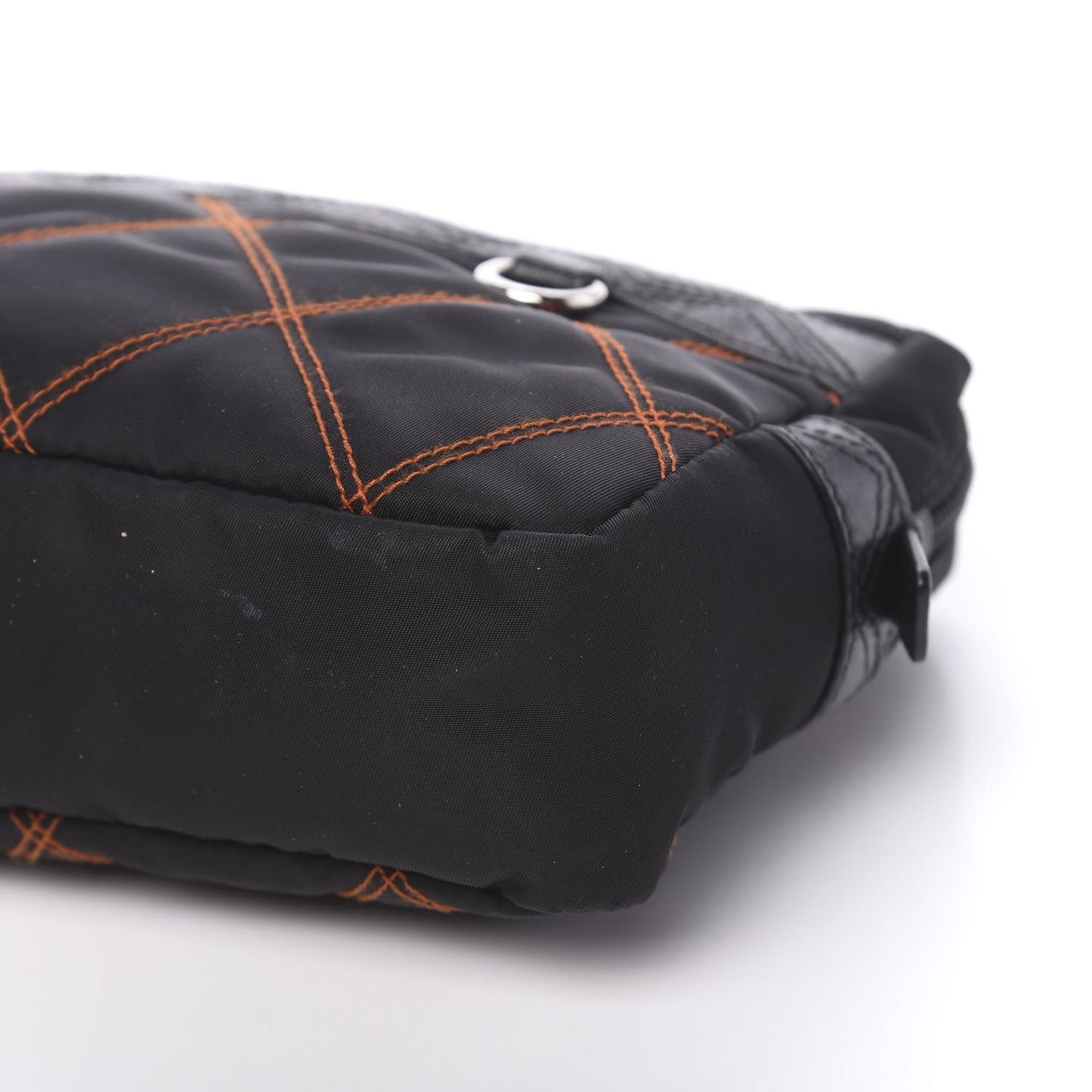 Nylon Tessuto Impuntu Quilted Shoulder Bag Black