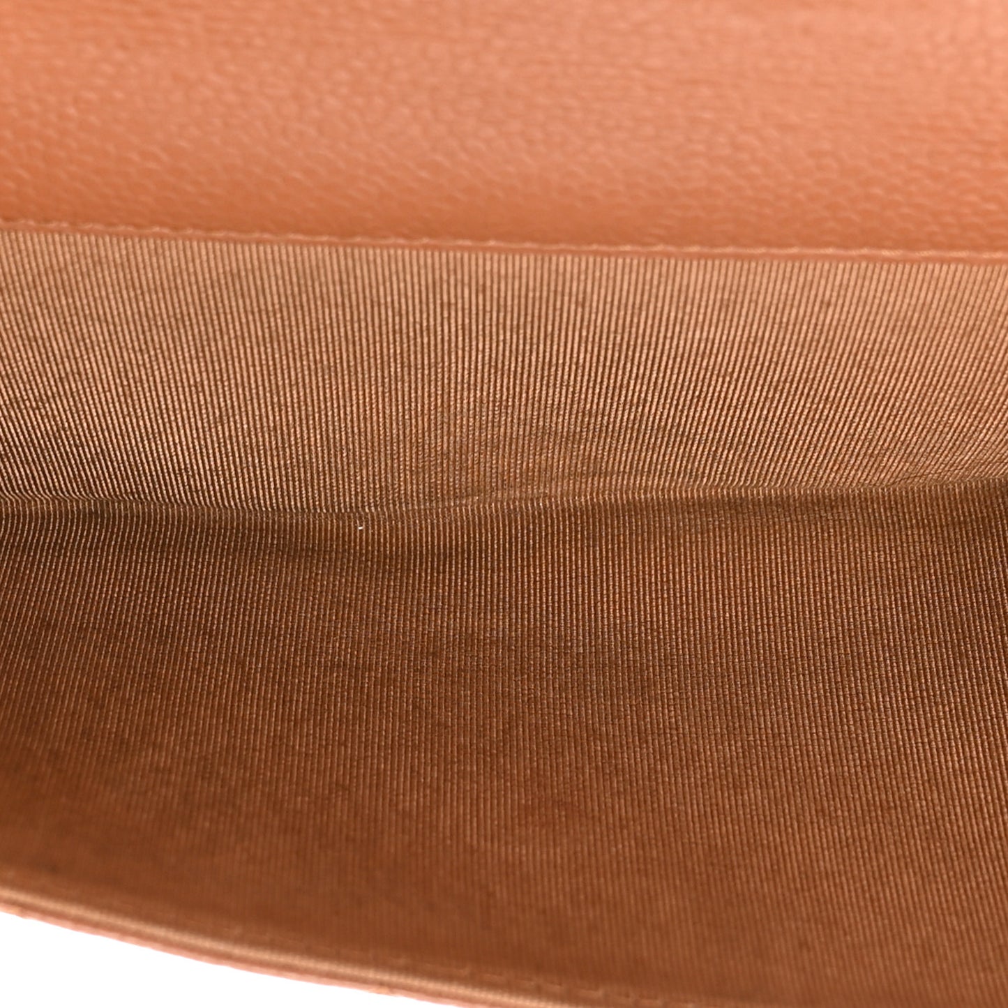 Caviar Quilted Long Flap Wallet Light Brown