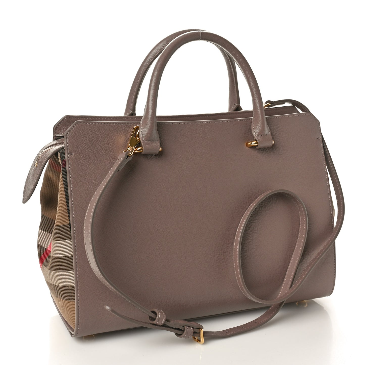Calfskin Mega Check Banwell Tote Grey Mink