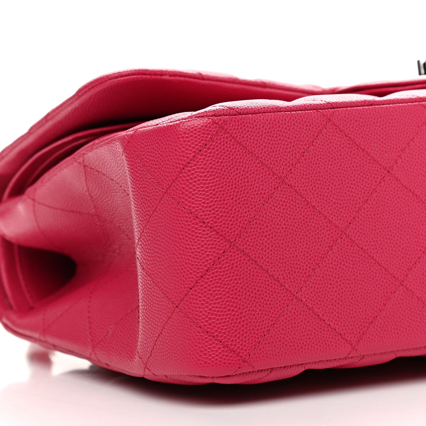 Caviar Quilted Jumbo Double Flap Dark Pink