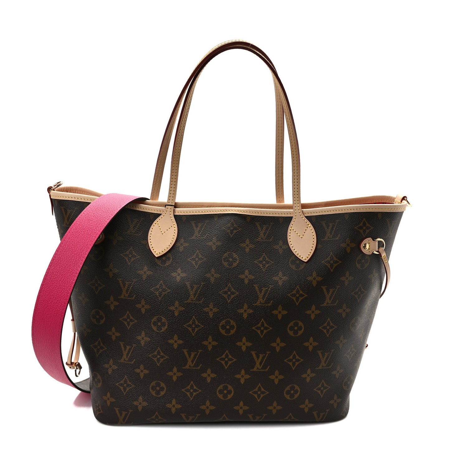 Monogram Inside Out Neverfull Bandouliere MM Rose Pondichery