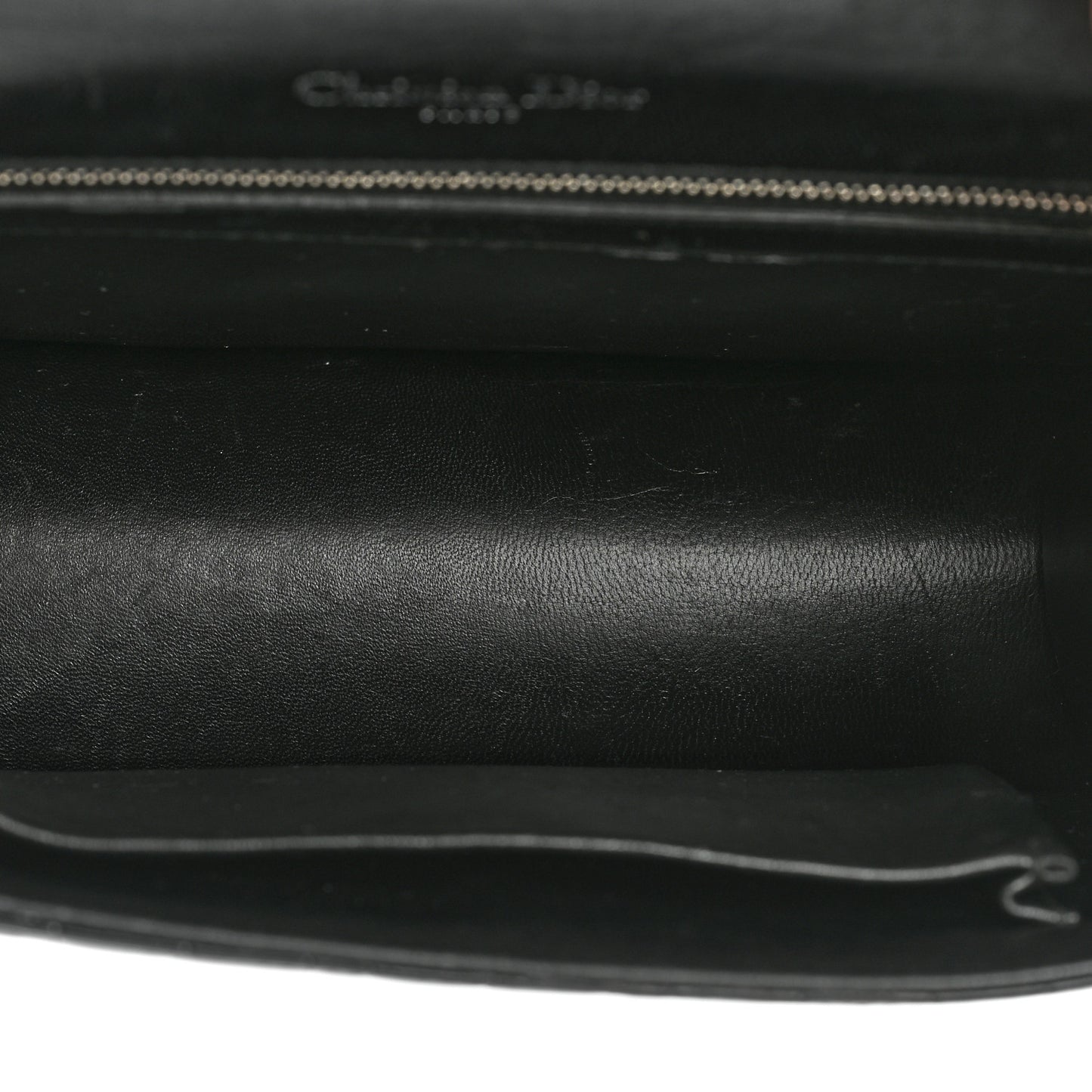 Calfskin Crocodile Embossed Small Diorama Flap Bag Black