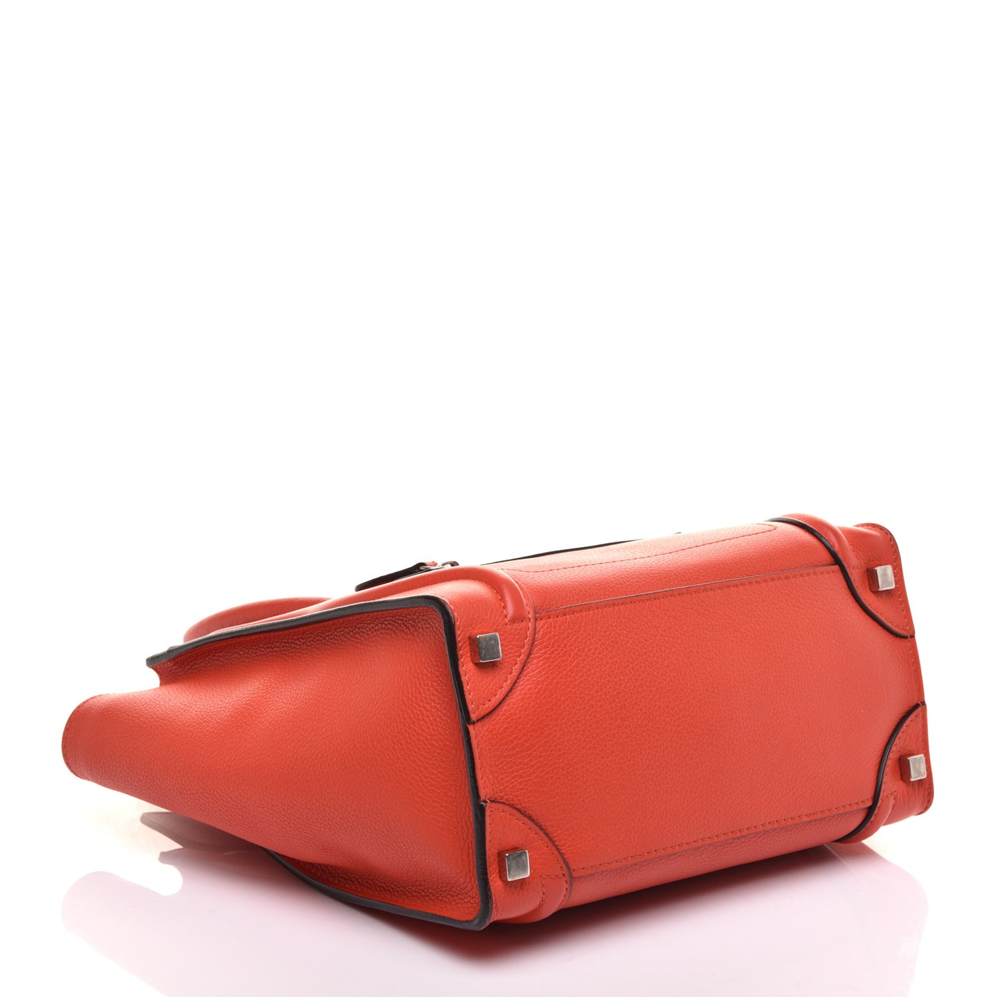 Drummed Calfskin Micro Luggage Vermillion