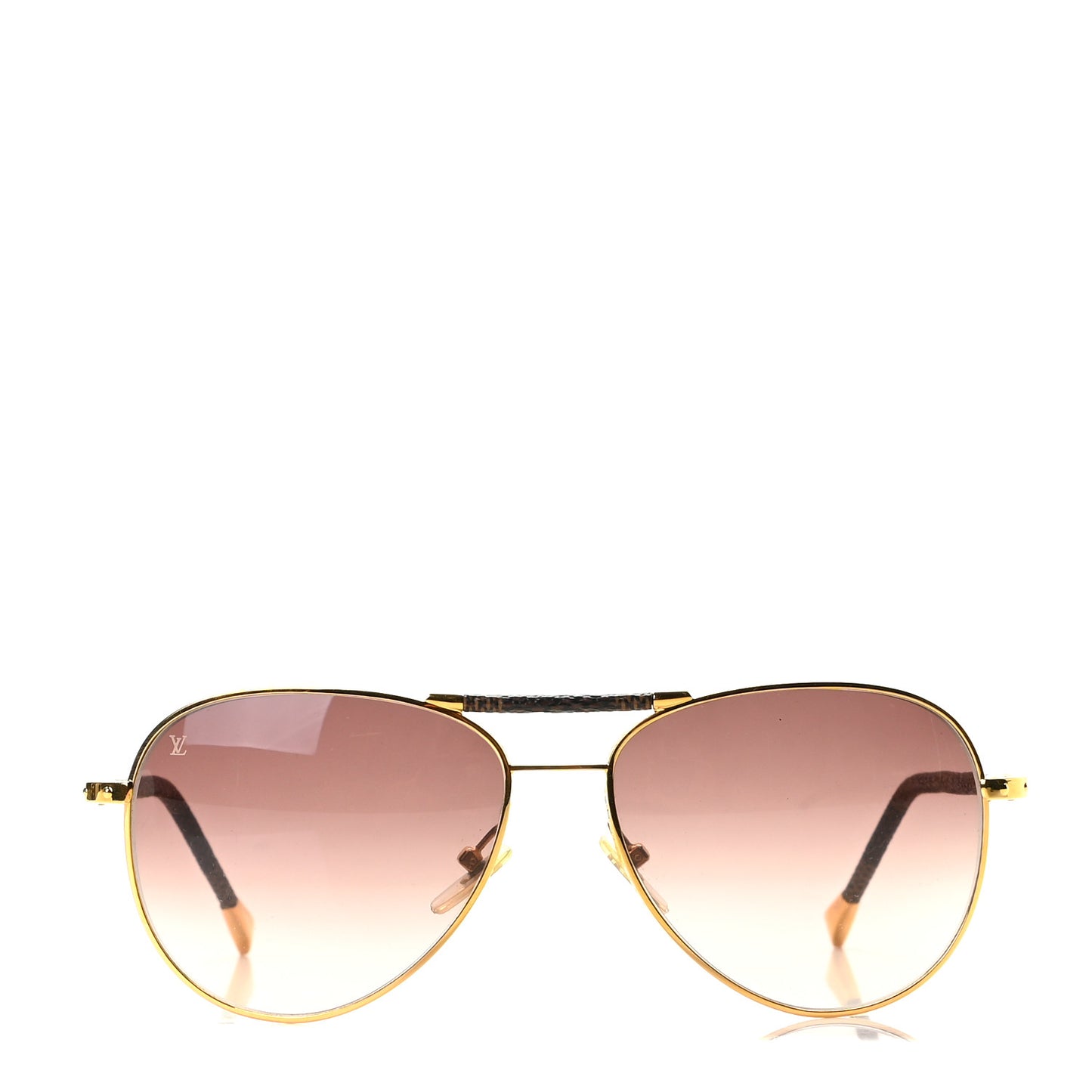 Damier Ebene Conspiration Pilote Aviator Sunglasses Gold