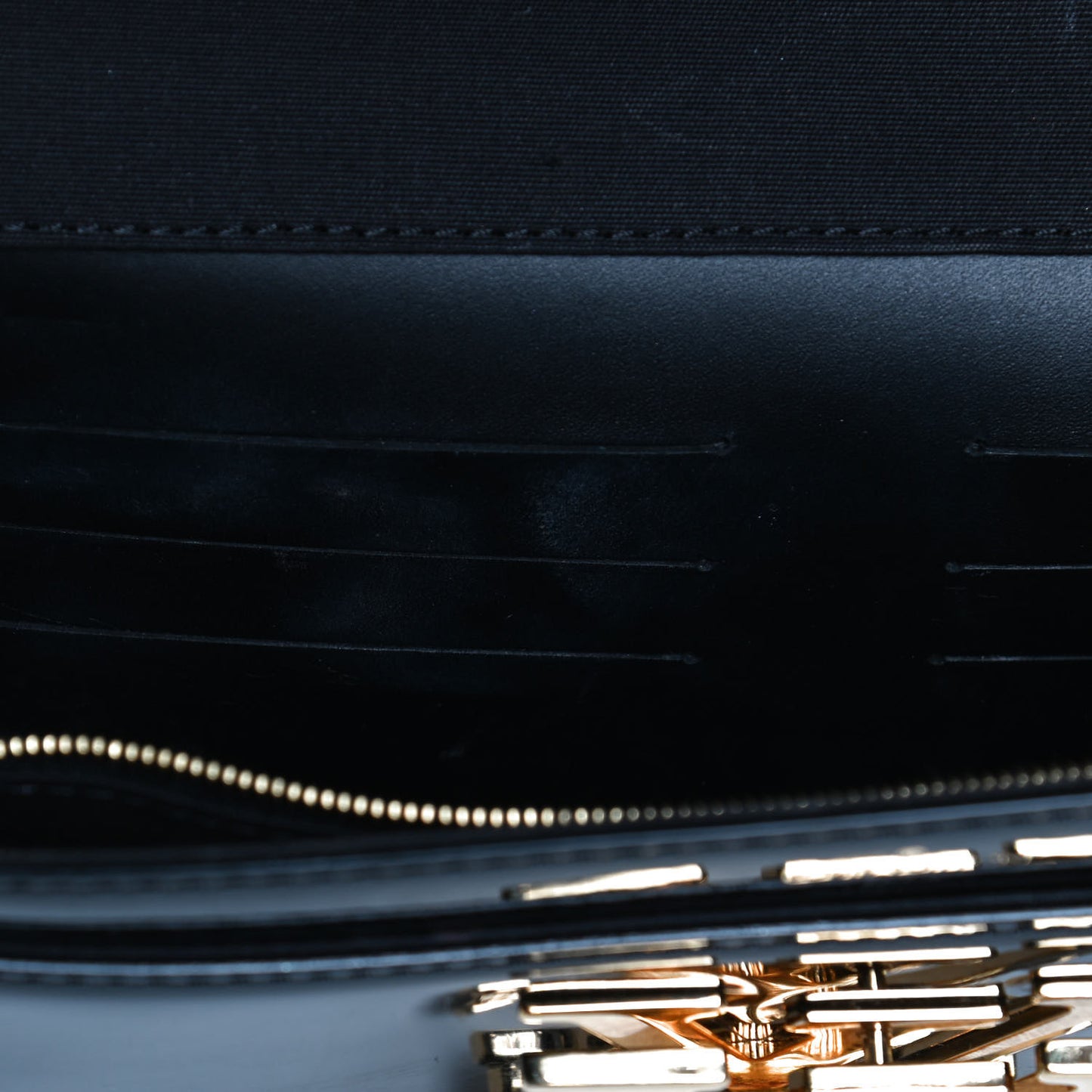 Patent Louise Clutch Black