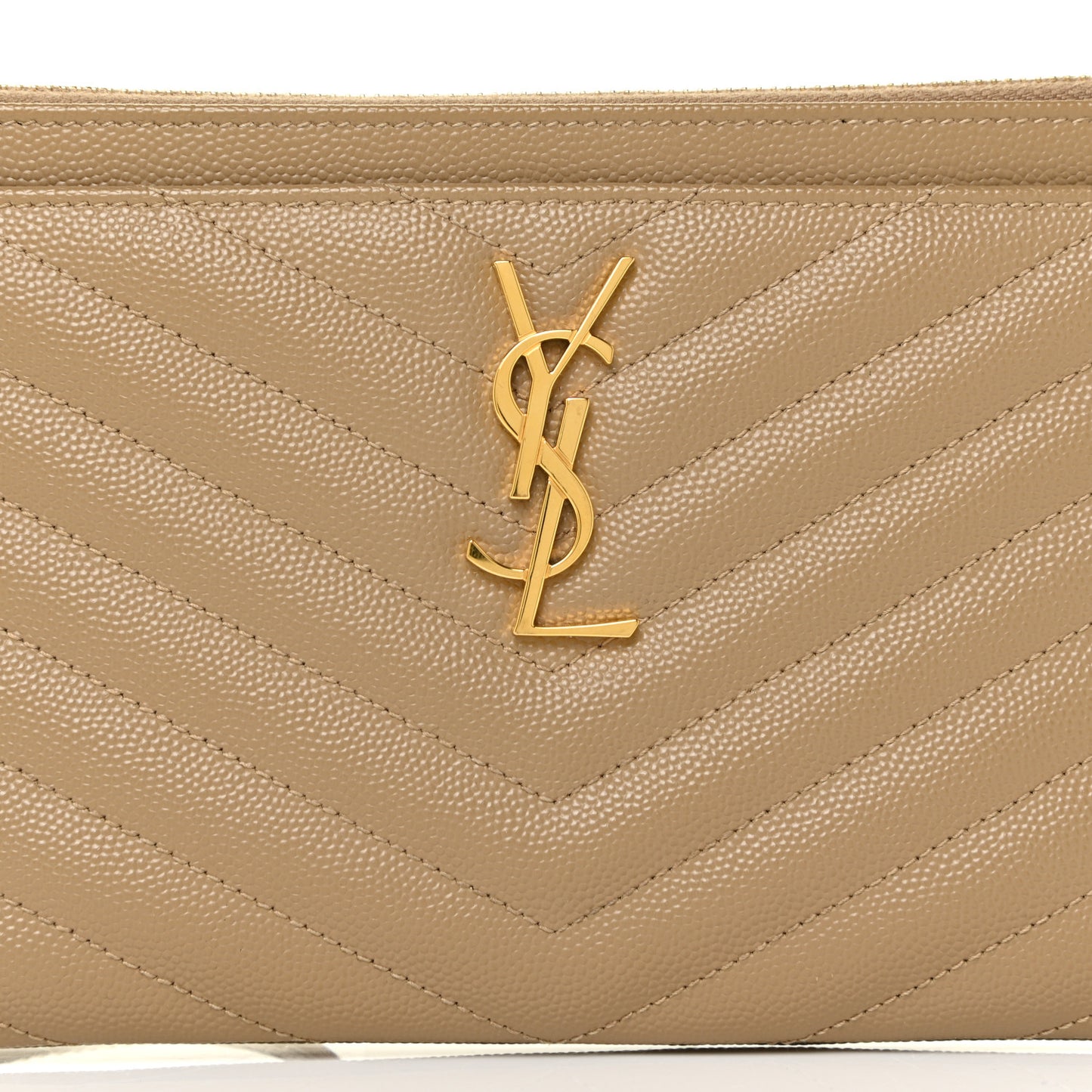 Grain De Poudre Chevron Monogram Large Bill Pouch Cork
