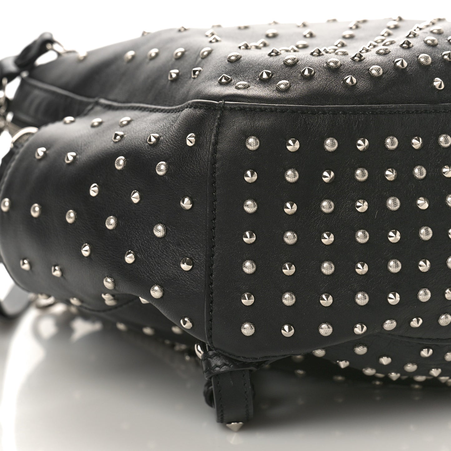 Calfskin Studded Small Backpack Black