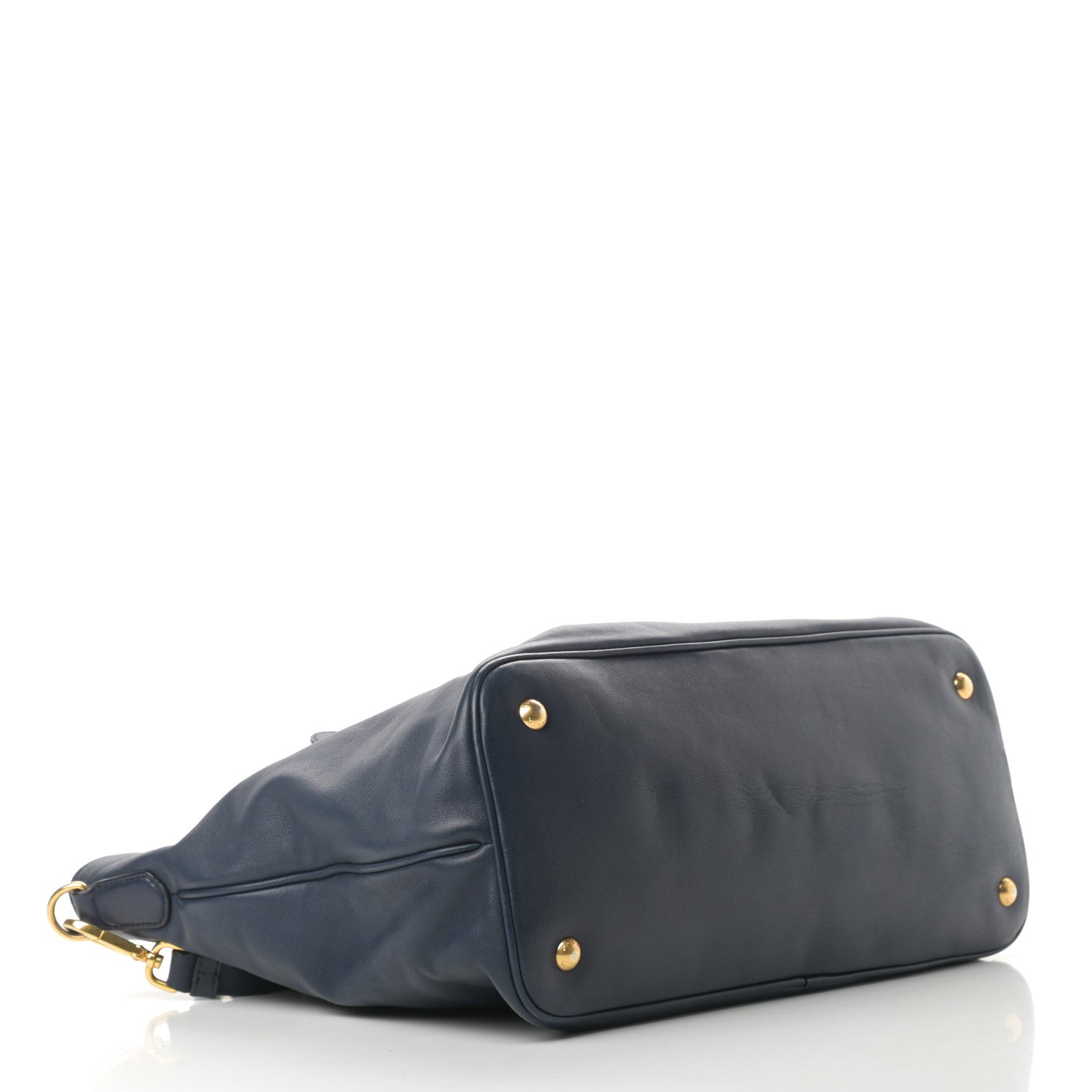 Prada Soft Calfskin Shopping Tote Navy 4 of 14