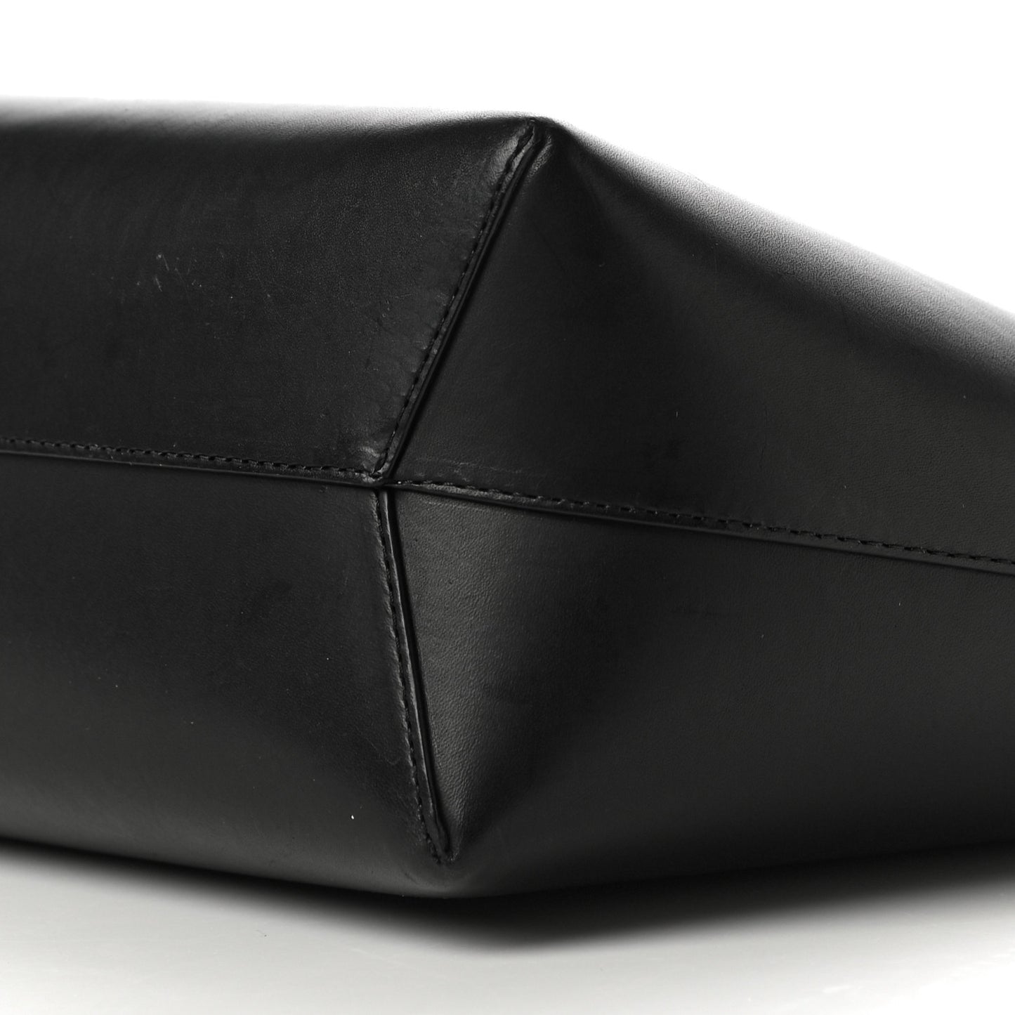 Calfskin Small Shopping Tote Black Gold