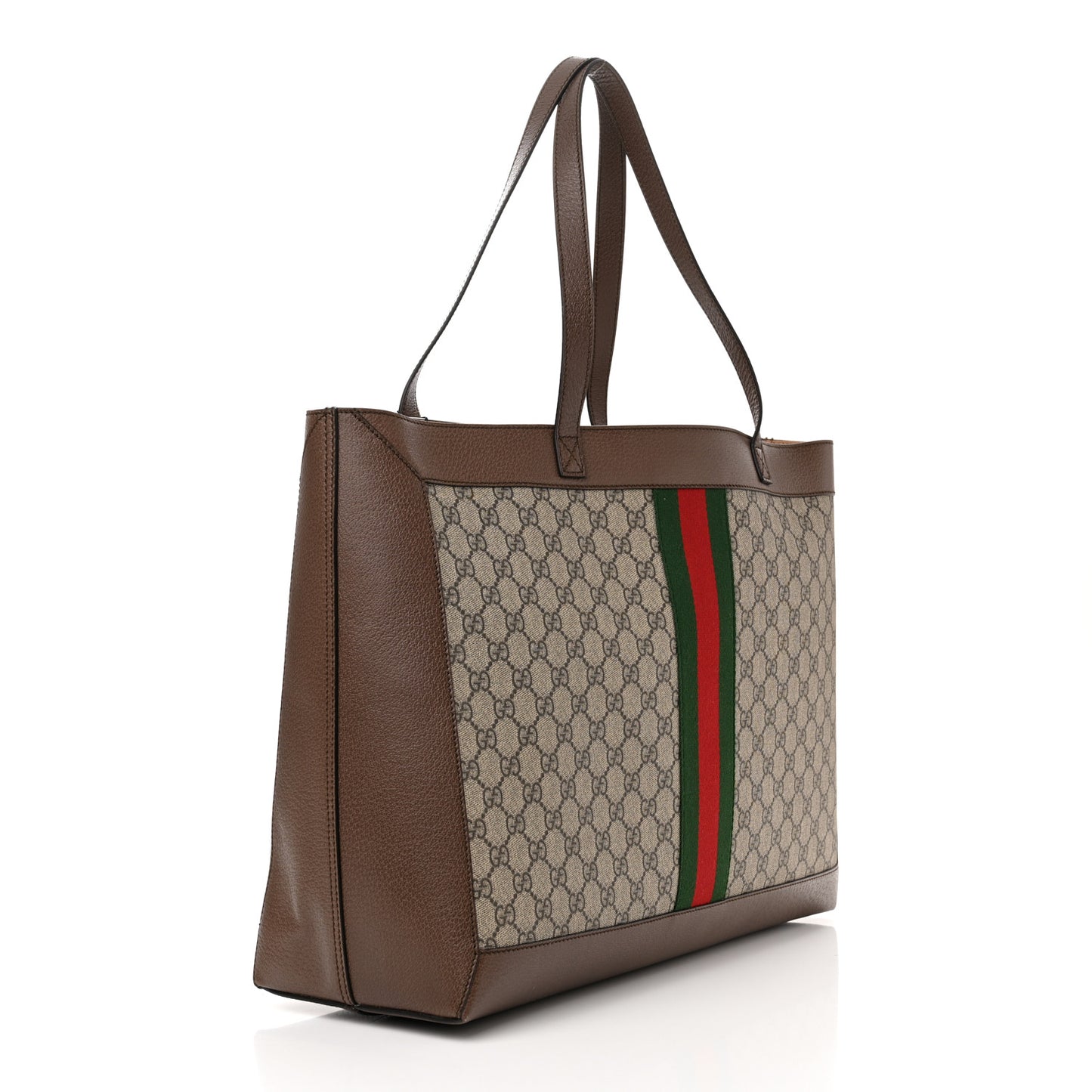 GG Supreme Monogram Web Ophidia Tote Brown