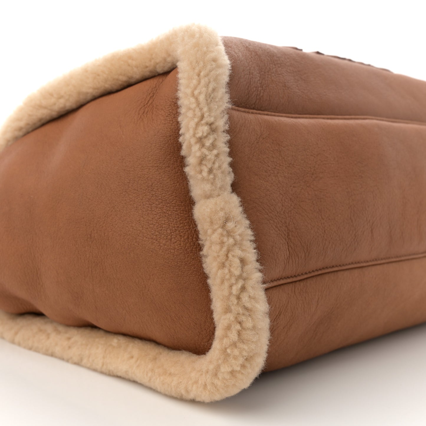 Lambskin Shearling Medium Deauville Tote Brown