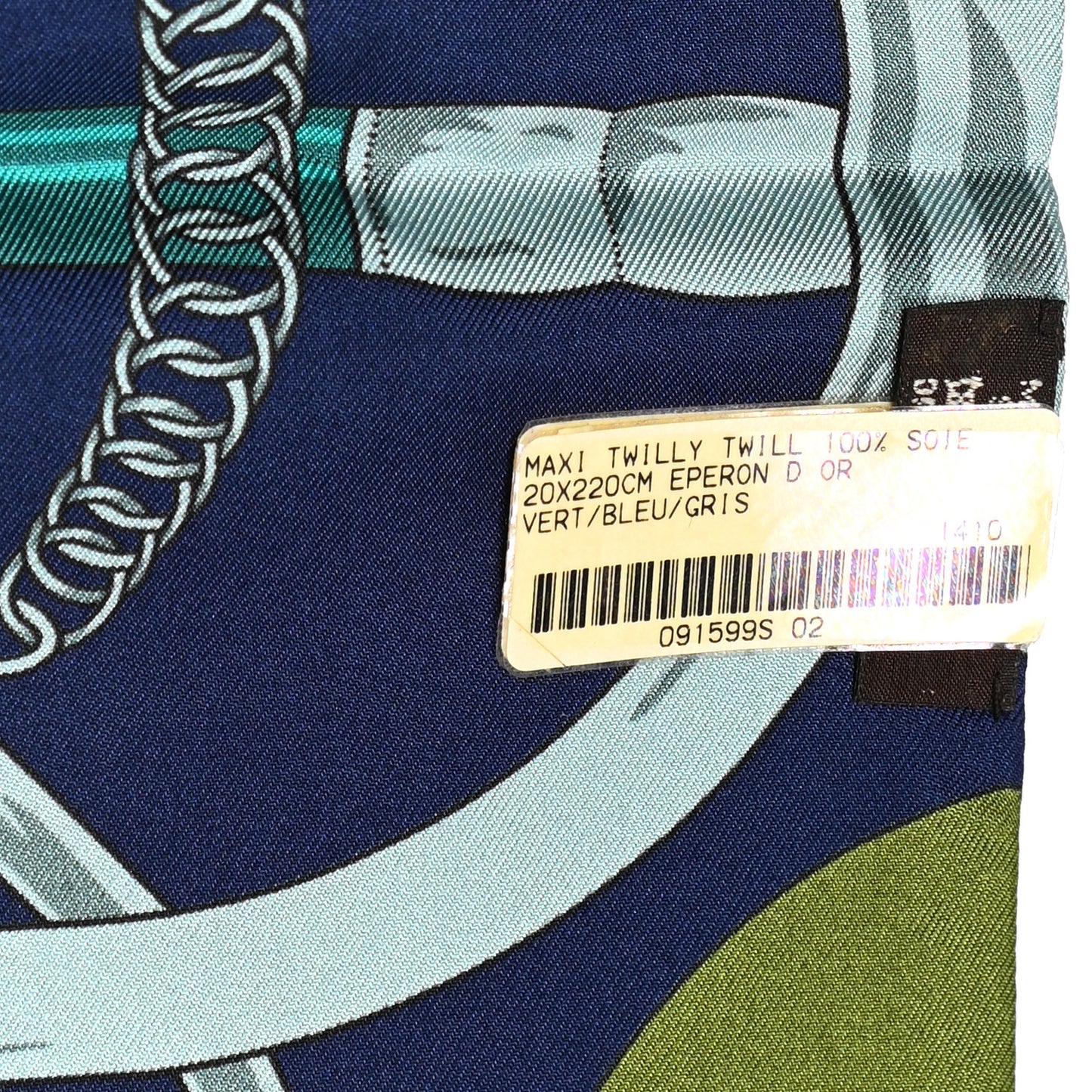 Silk Eperon D'Or Remix Maxi Twilly Vert Bleu Gris