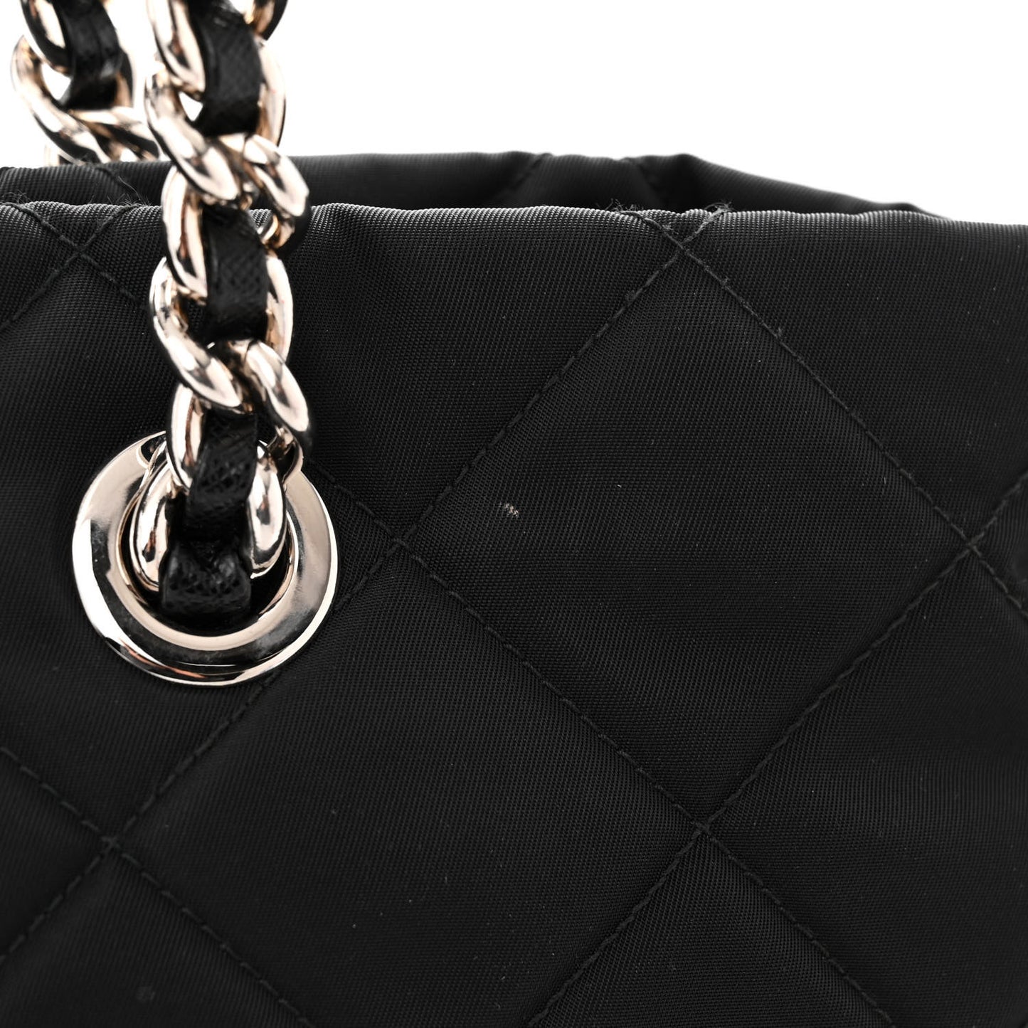 Nylon Tessuto Impuntu Quilted Tote Black