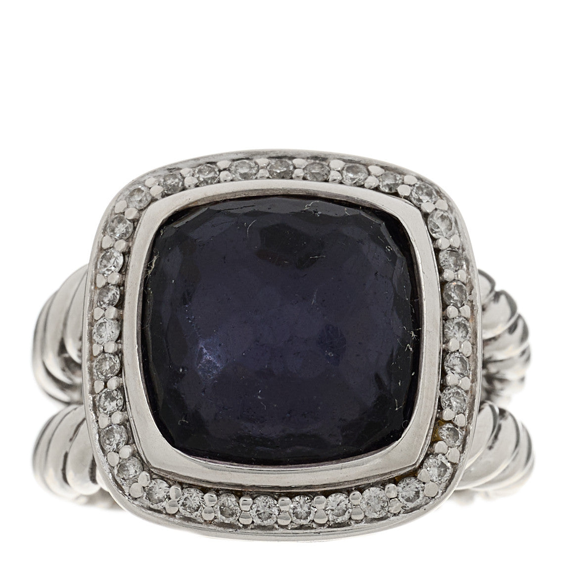 Sterling Silver Diamond Black Orchid 11mm Albion Ring 49 5