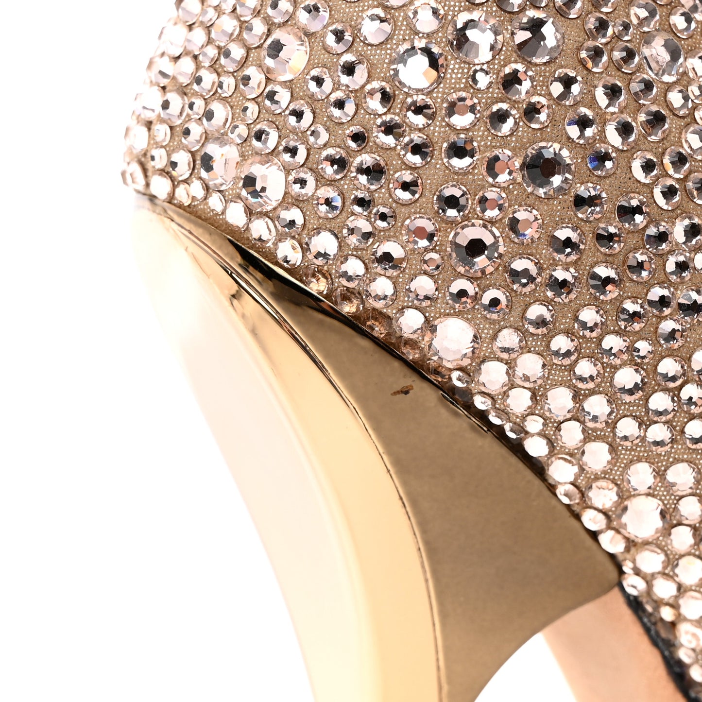 Crystal Shimmer Suede 100 Pumps 36 Gold