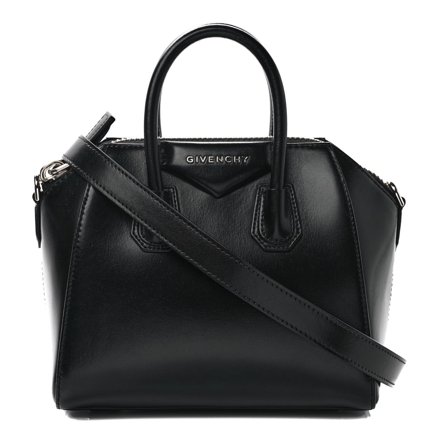 Shiny Lord Calfskin Mini Antigona Black