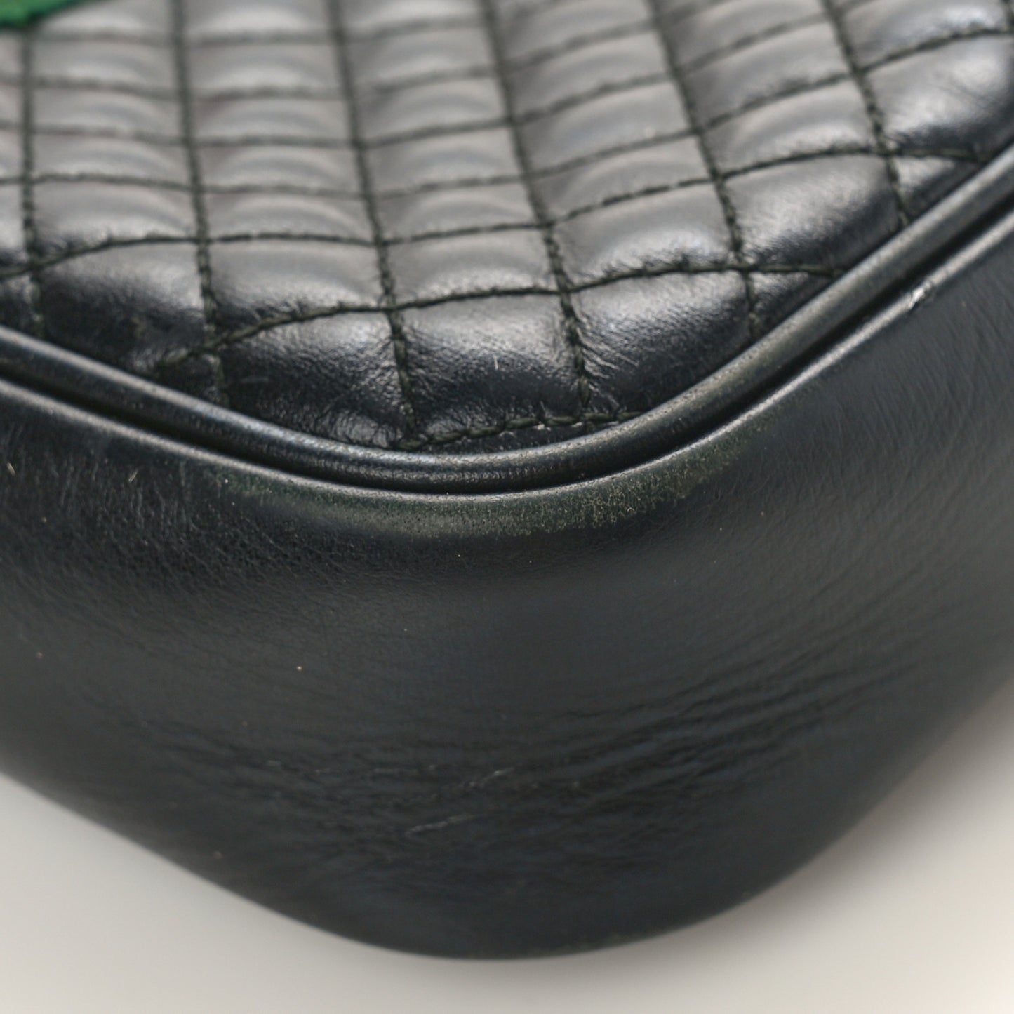 Calfskin Web Trapuntata Small GG Shoulder Bag Black