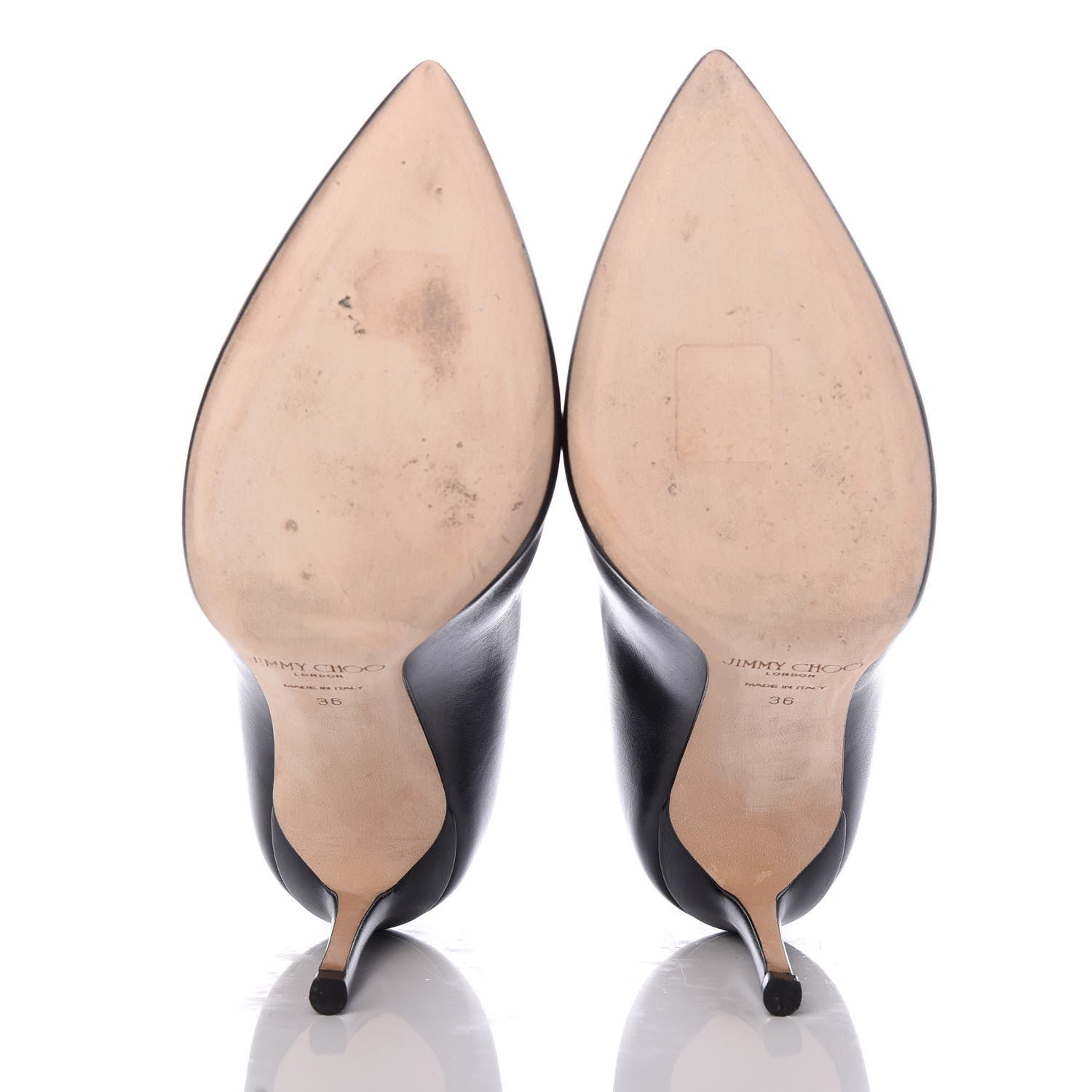 Jimmy Choo Shiny Calfskin Lark 100 Pumps 36 Black 7 of 11