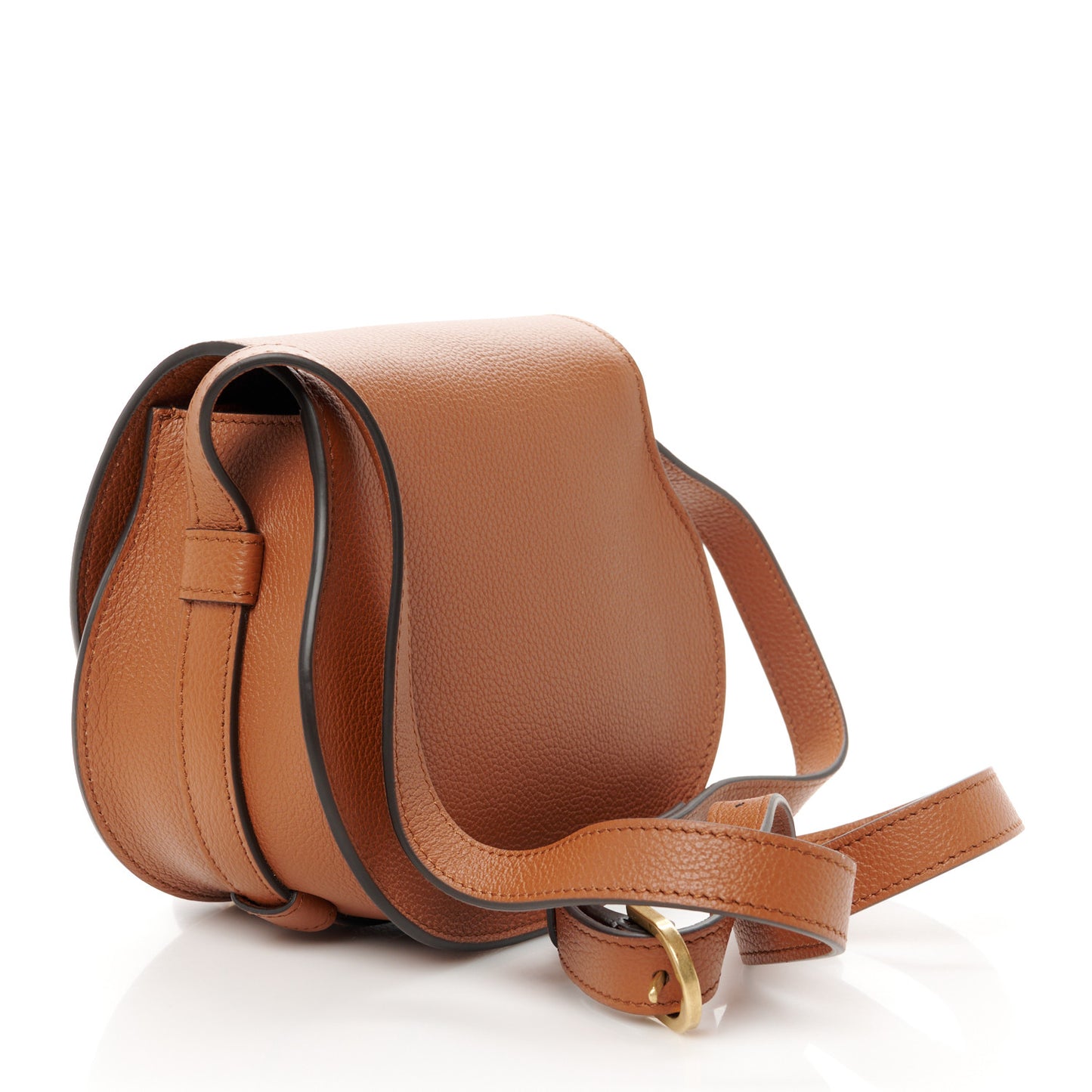 Calfskin Mini Marcie Round Crossbody Bag Tan
