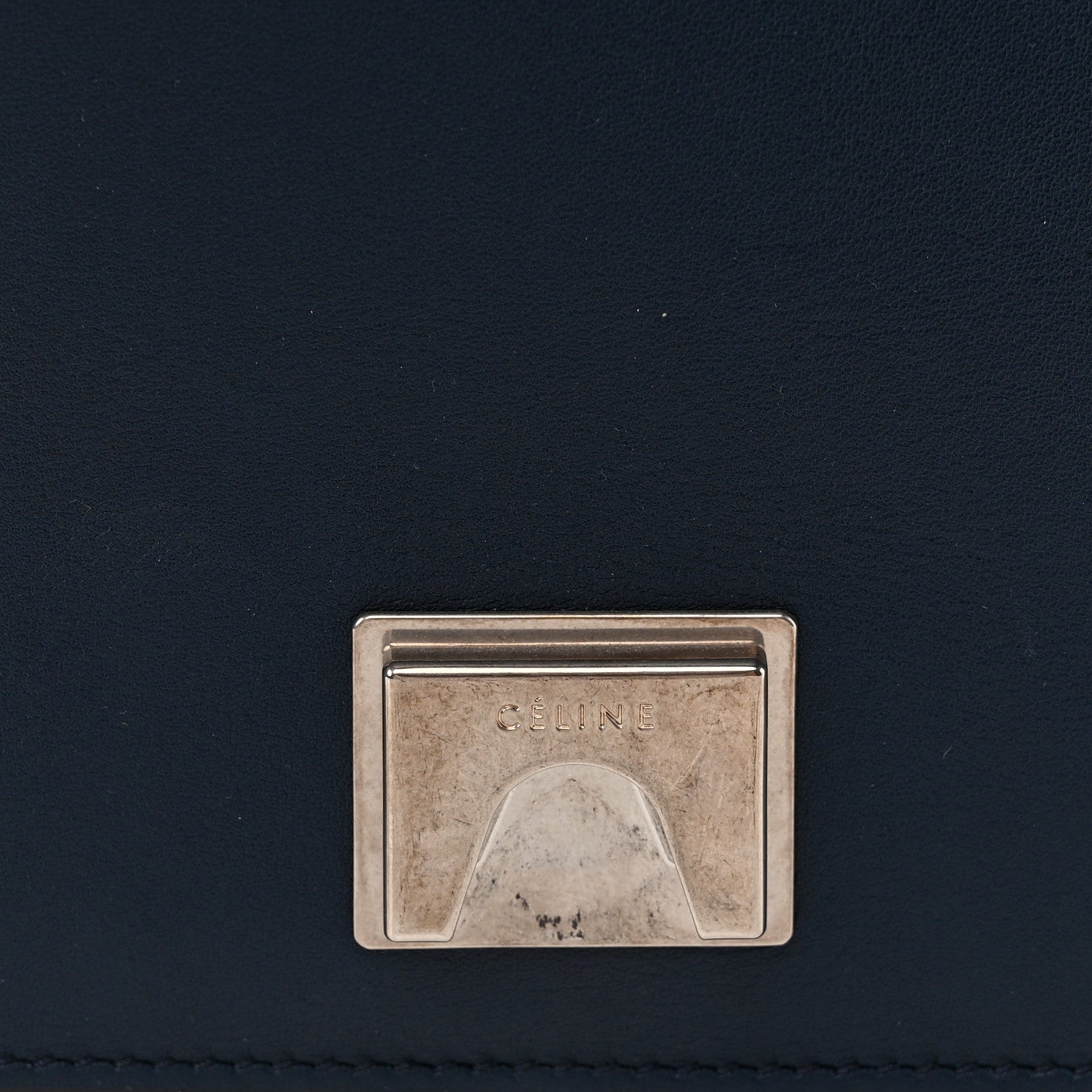 Celine Shiny Smooth Calfskin Medium Frame Shoulder Bag Steel Blue Plum 6 of 10