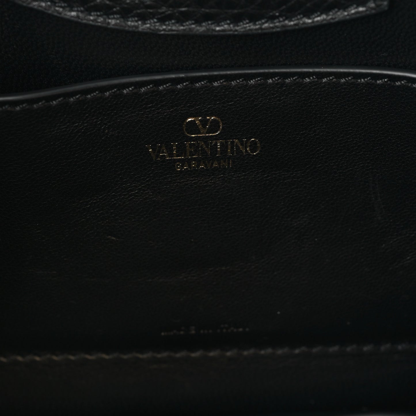 Grainy Calfskin VLogo Leather Shoulder Bag Black