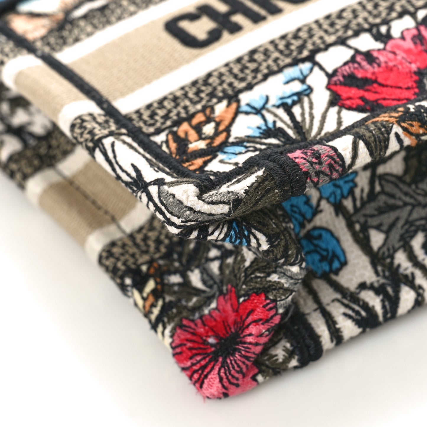 Canvas Embroidered Mille Fleurs Mini Book Tote Multicolor