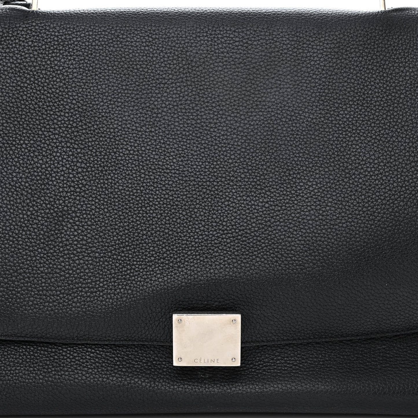 Drummed Calfskin Suede Medium Trapeze Black