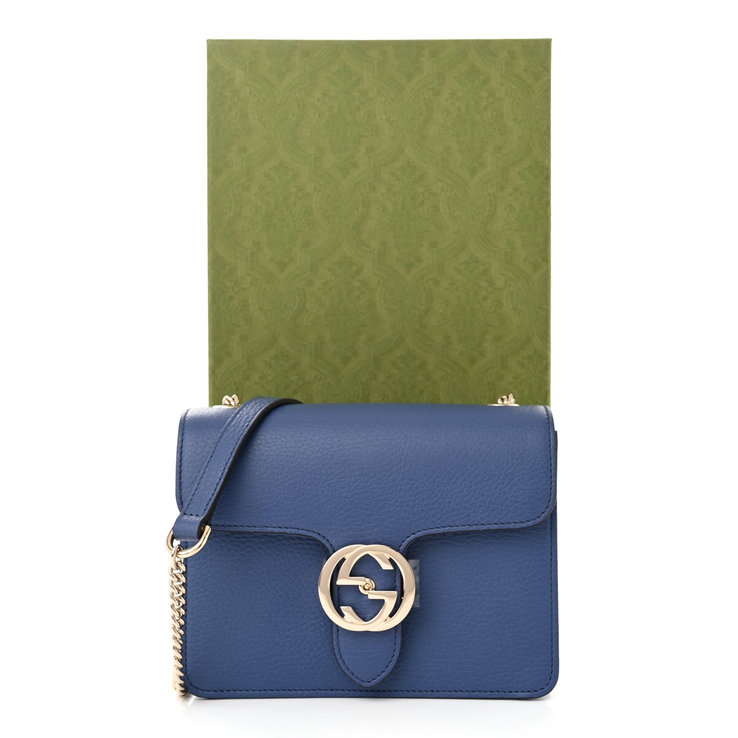Dollar Calfskin Small Interlocking G Shoulder Bag Caspian