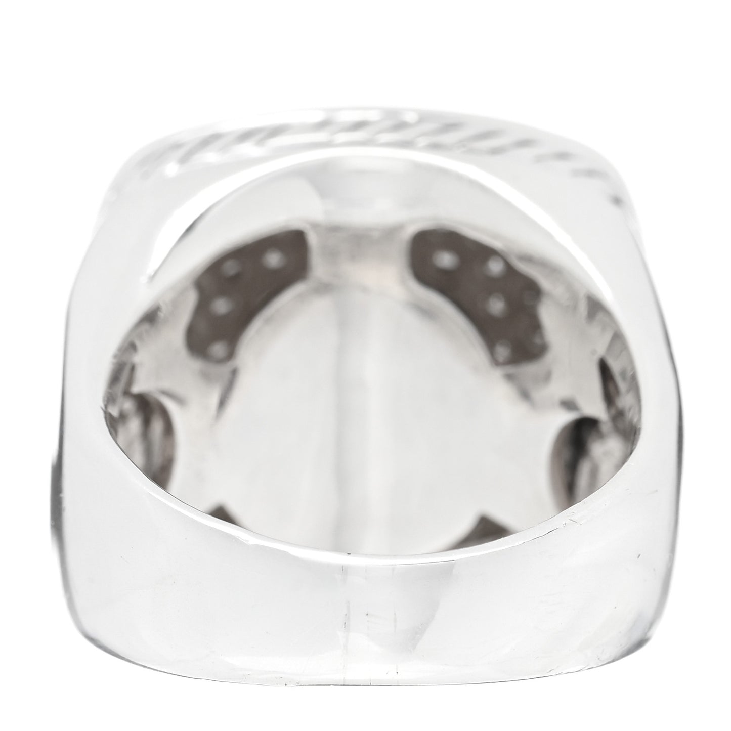 Sterling Silver Diamond Black Diamond 14mm Albion Pave Ring 53 6.5