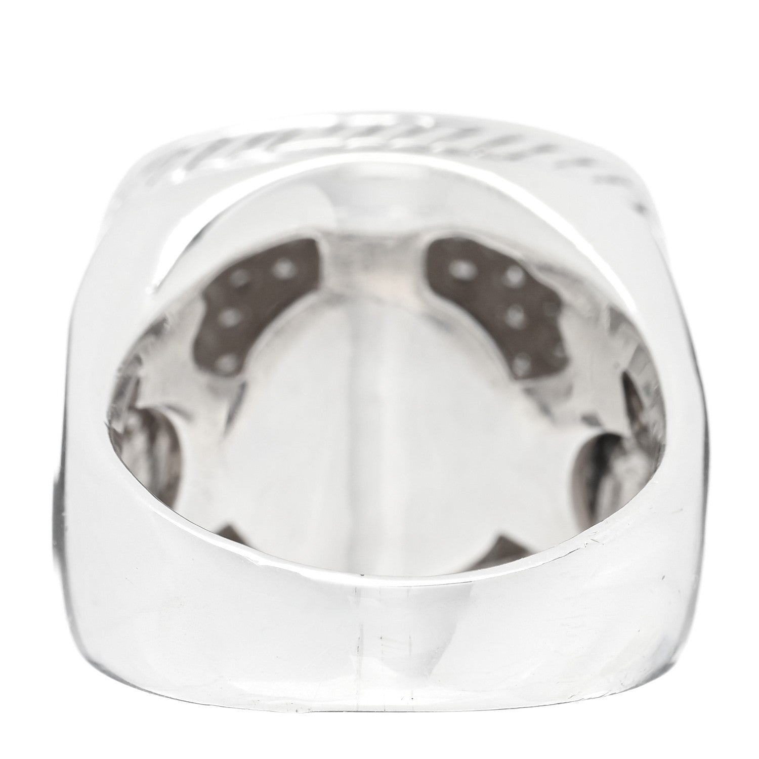 David Yurman Sterling Silver Diamond Black Diamond 14mm Albion Pave Ring 53 6.5 4 of 5