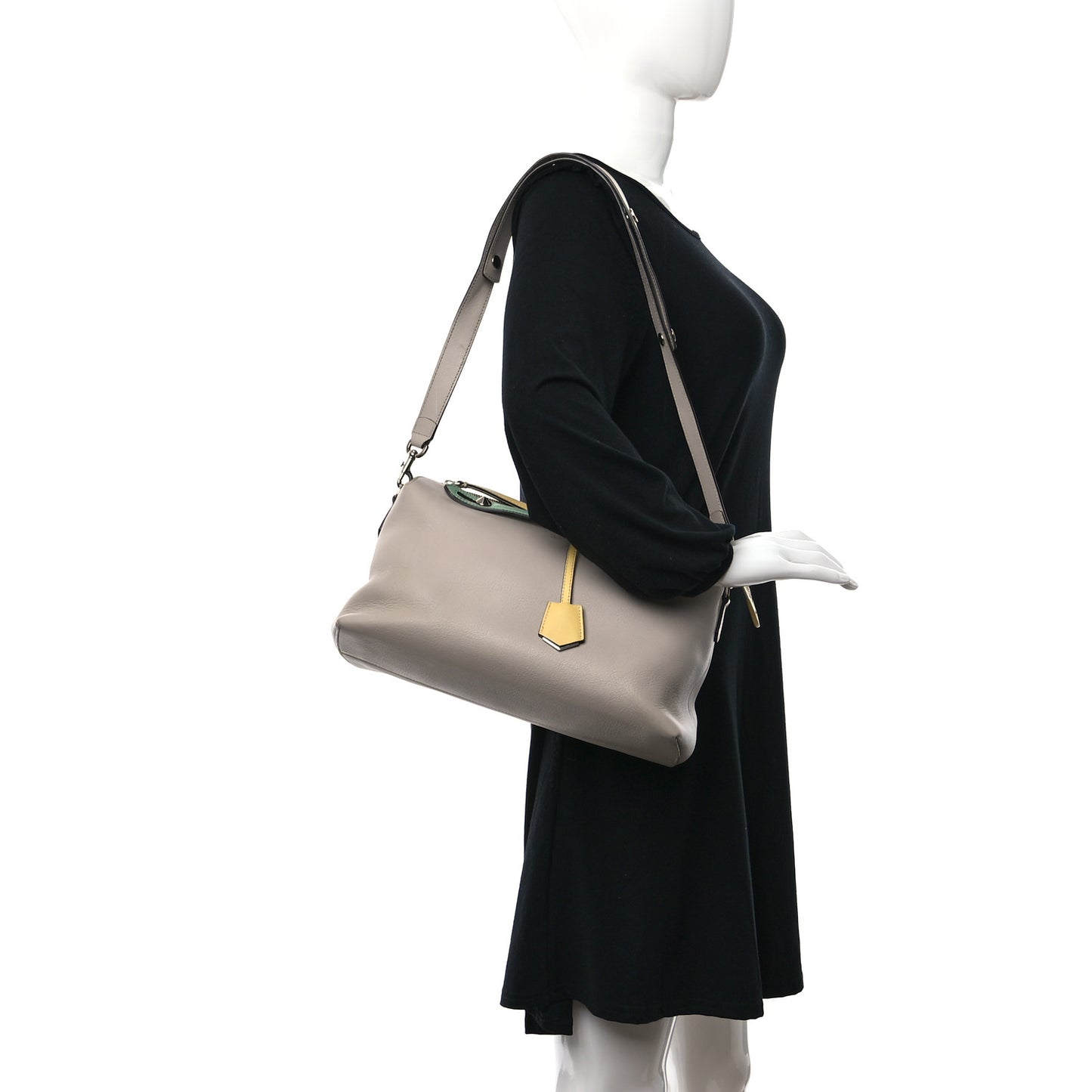 Vitello Dolce 4 Color Large By The Way Boston Bag Grigio Polvere Multicolor