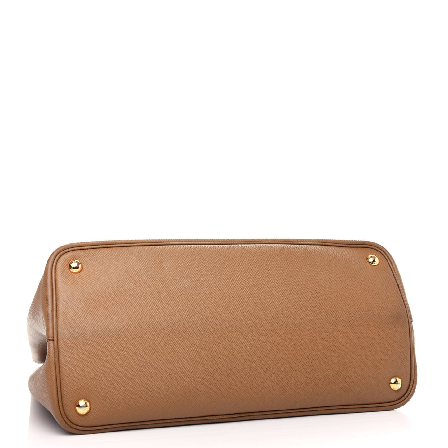 Saffiano Cuir Large Double Bag Caramel Fuoco